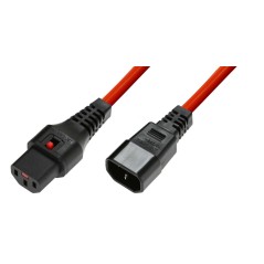"MicroConnect IEC Lock C13 to C14 15m - Secure & Reliable Power Connection (MC-C13C14LOCK-1.5M)"